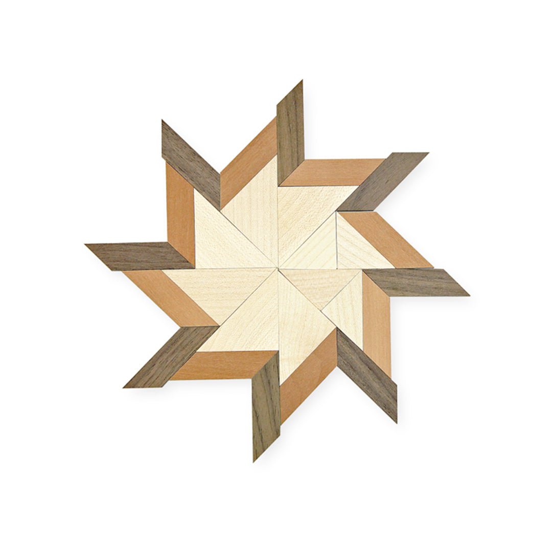 Wooden star-shaped puzzle on a white background