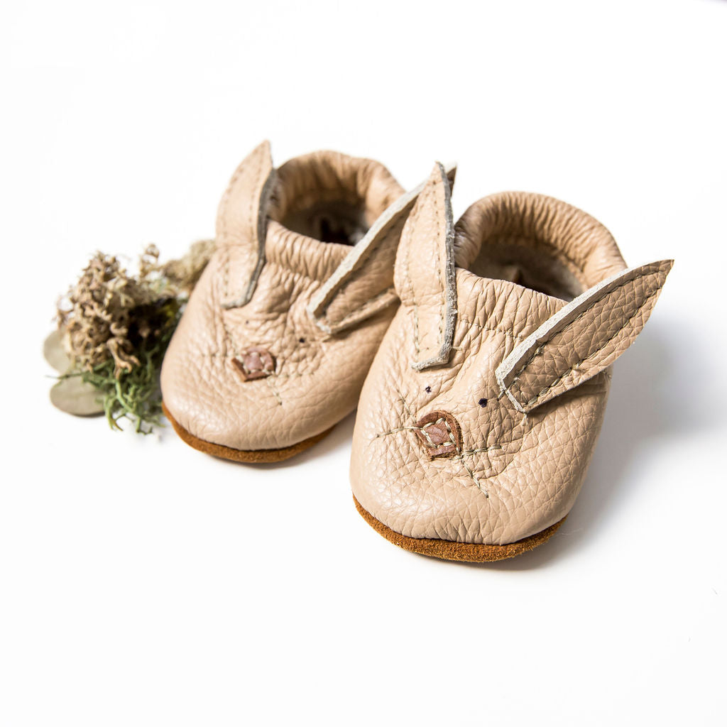 Flax Bunnies // Cute Critters Leather Shoes Baby and Toddler Bunny