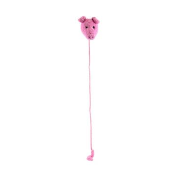 Bookmark with pig head and long cord