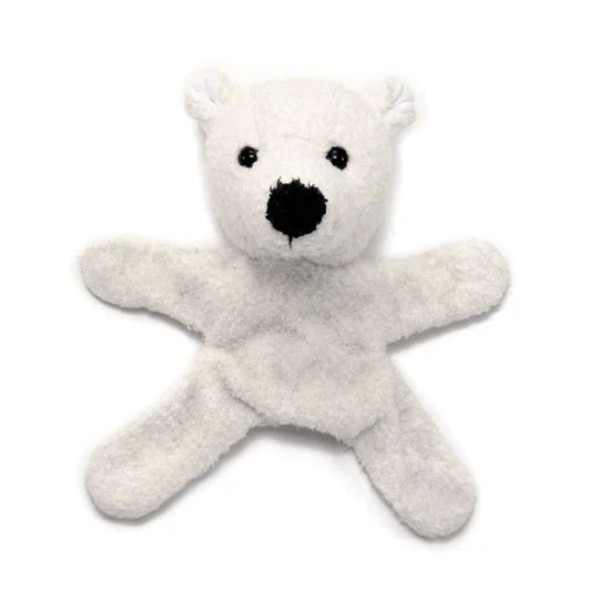 White magnetic polar bear fridge toy on a white background