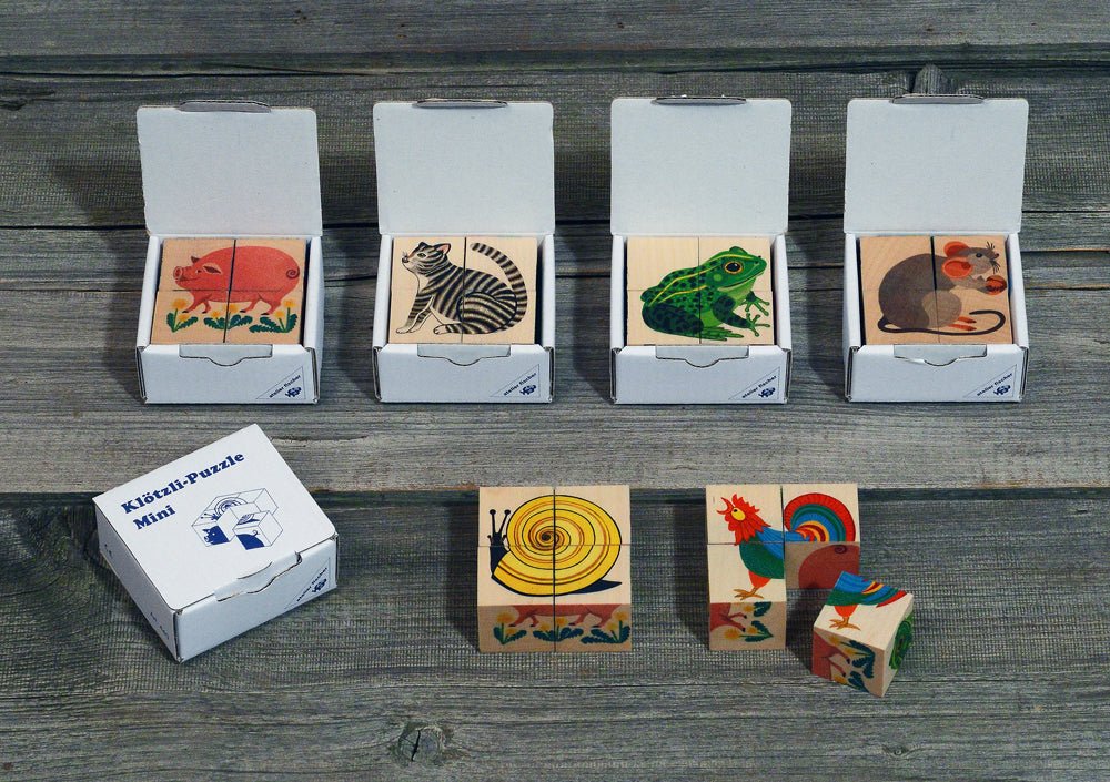 6 different puzzle images of animals