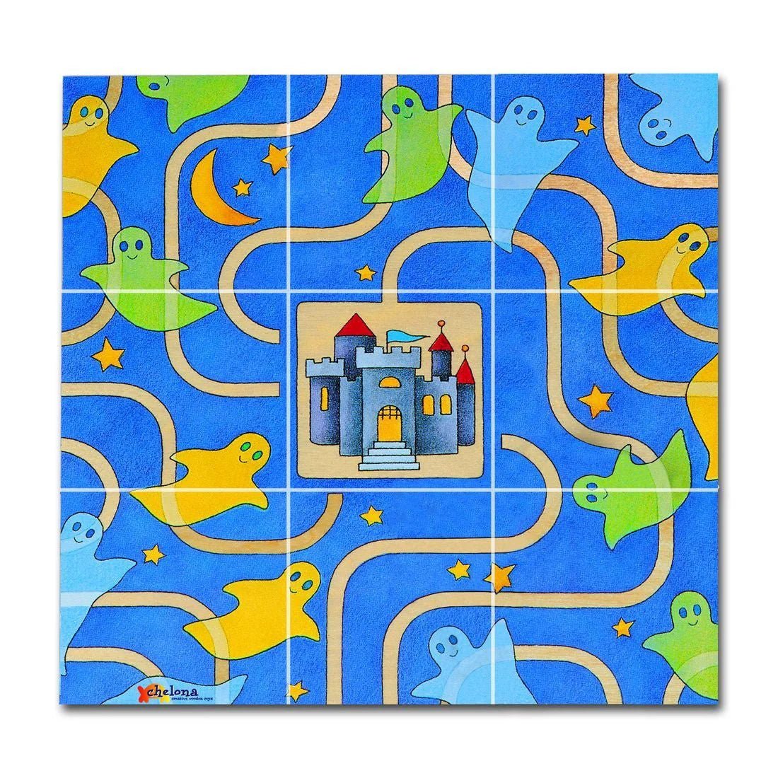 Chelona Pocket Puzzle - Ghosts (9 pcs) - wood Puzzles for open-ended play - Title: Default Title