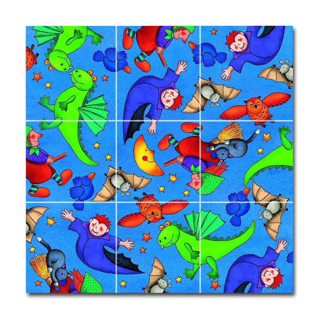 Chelona Pocket Puzzle - Witches & Vampires (9 pcs) - wood Puzzles for open-ended play - Title: Default Title