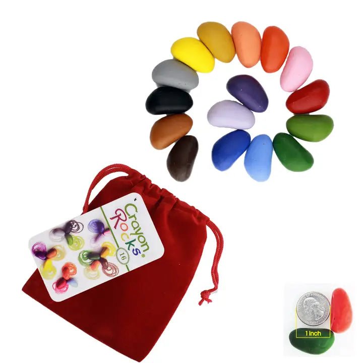 Crayon Rocks 16 Colors in Red Bag - natural Crayons for open-ended play - Title: Default Title