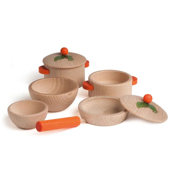 Erzi Wooden Play Cooking Set - wood Pretend Play for open-ended play - Title: Default Title