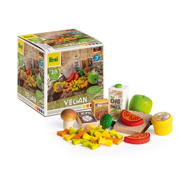 Erzi Wooden Play Food Set - Vegan - wood Pretend Play for open-ended play - Title: Default Title