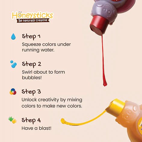 Honeysticks product with instructions on a beige background