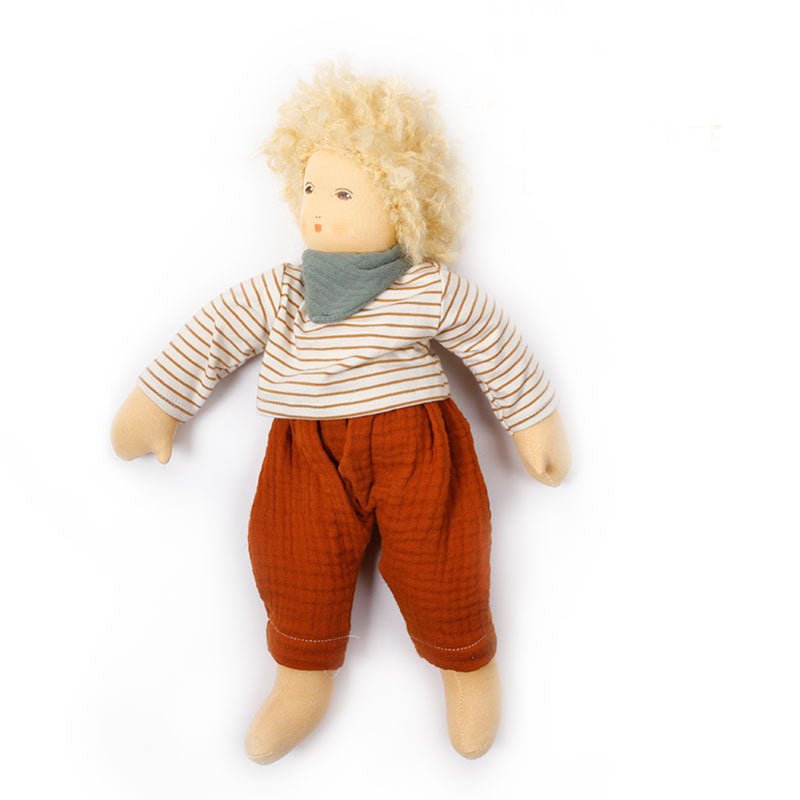 Nanchen Organic Cotton Doll "Bruno" 15" - cotton, wool Dolls for open-ended play - Title: Default Title