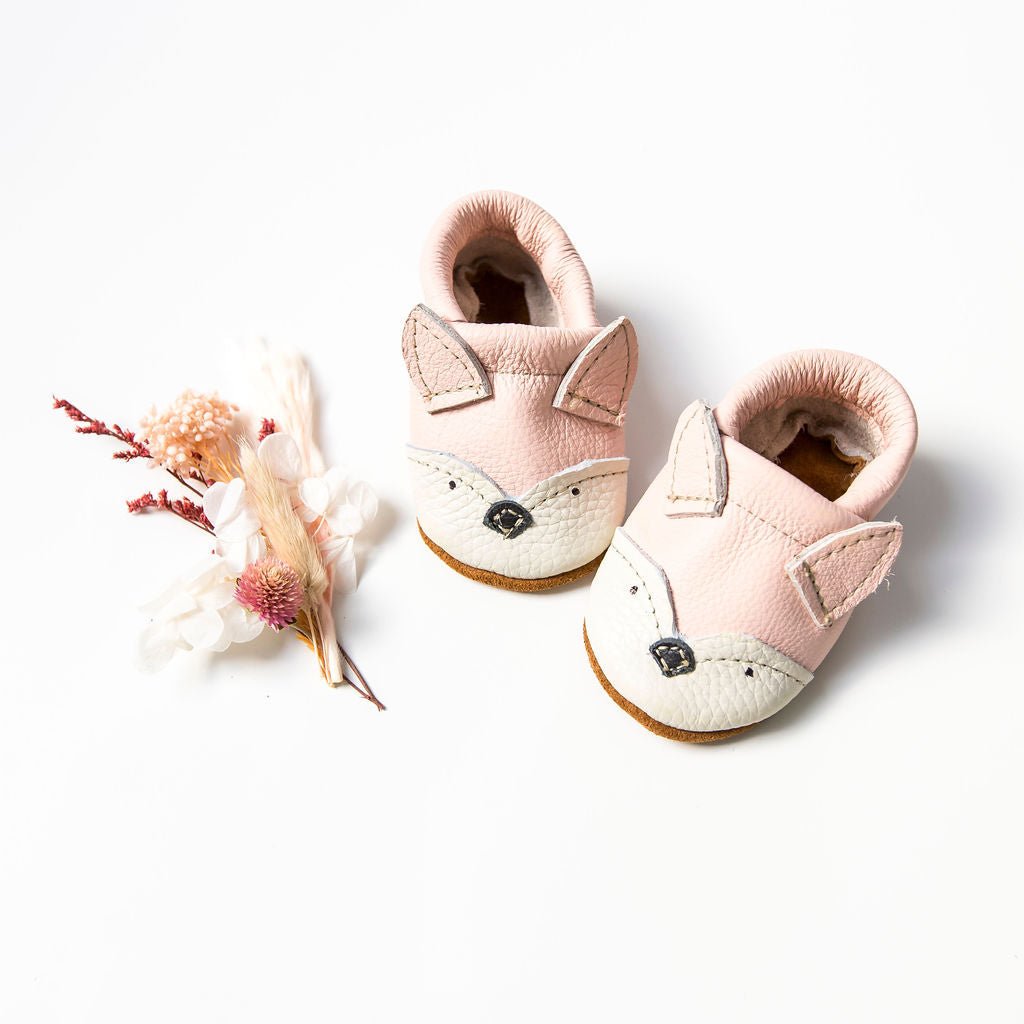 Pink Fox // Cute Critters Leather Shoes Baby and Toddler Bunny