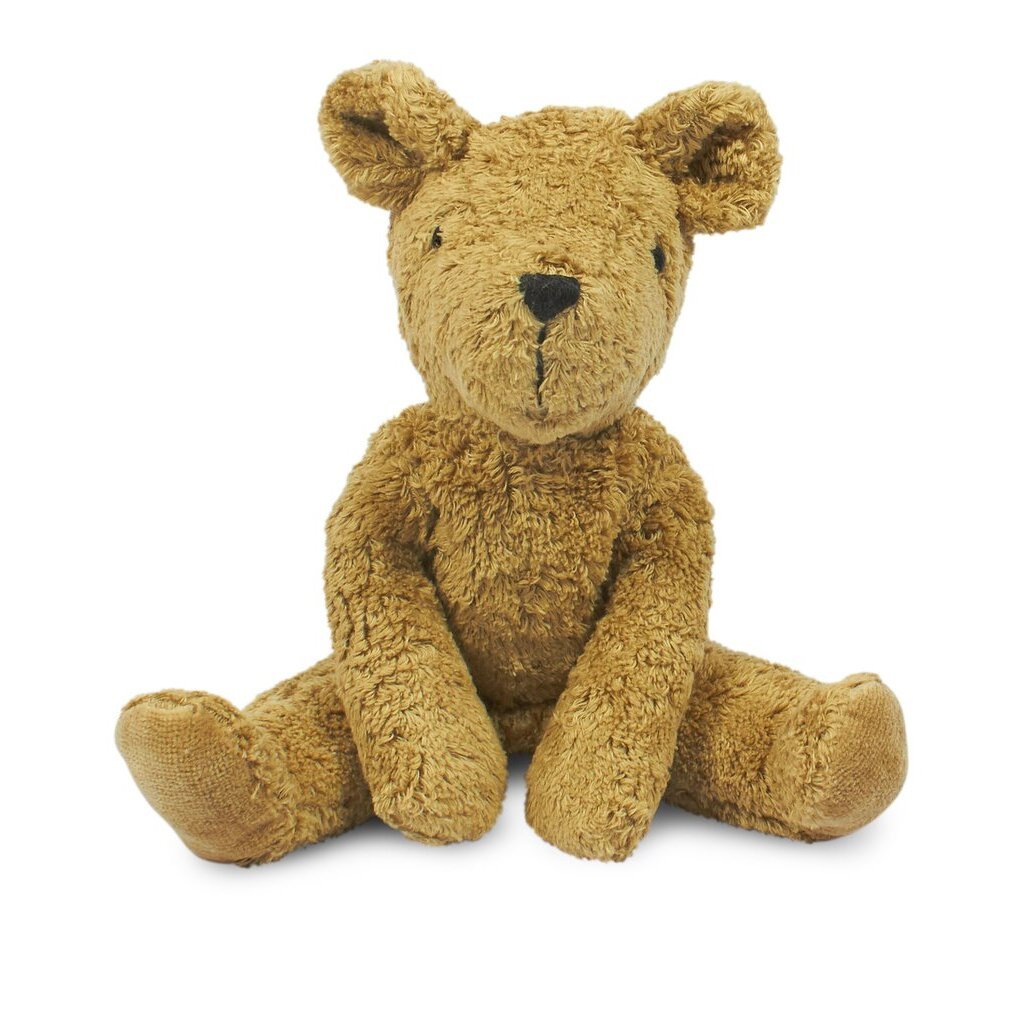 Senger beige teddy bear on a white background