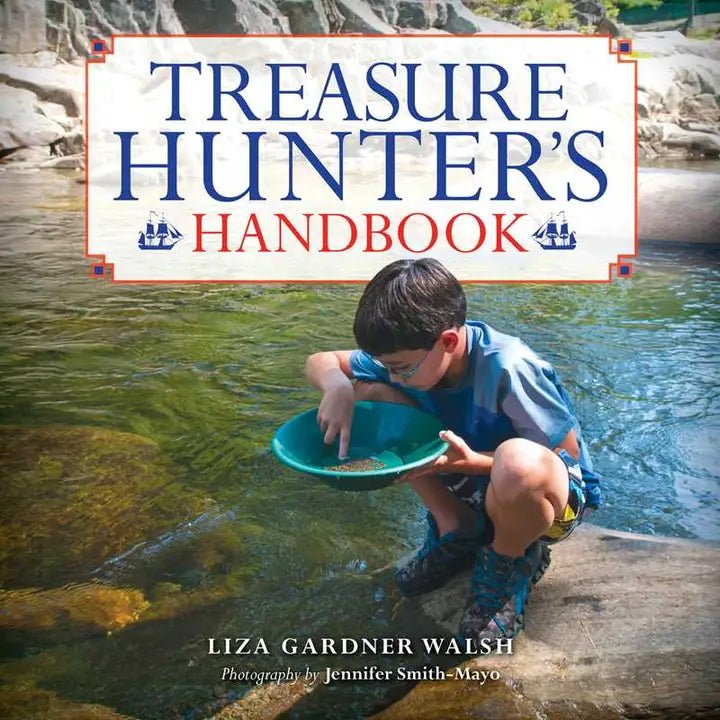 Book cover of 'Treasure Hunter's Handbook' with a child in a natural setting.
