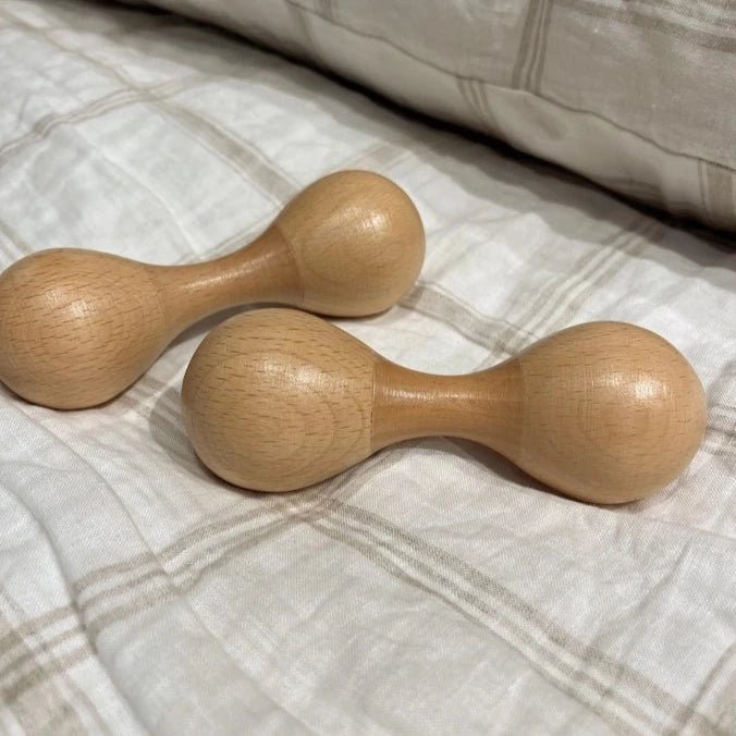 All Wooden Elements - Wooden Double Maracas - wood, natural Percussion Instruments for open-ended play - Quantity: 1