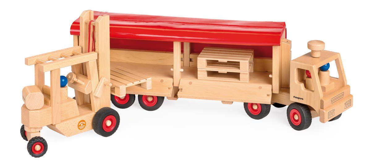 Fagus Wooden Semi-Truck and Trailer