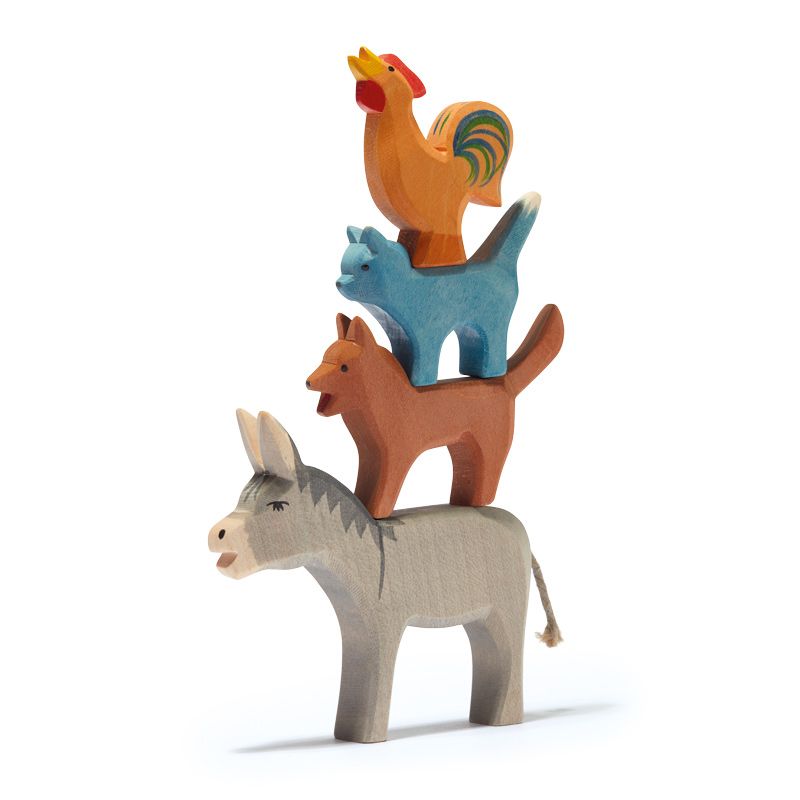 Bremen Town Musician Set by Ostheimer | Wooden Figures- Blue Otter