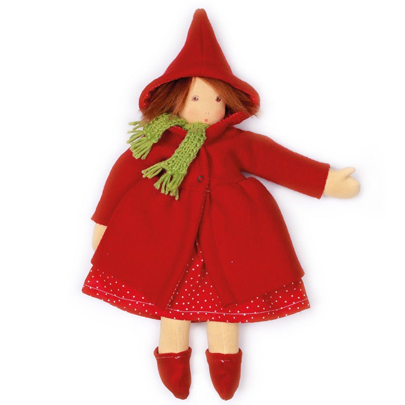 Nanchen Organic Doll - Red Cape - cotton, wool Dolls for open-ended play - Title: Default Title