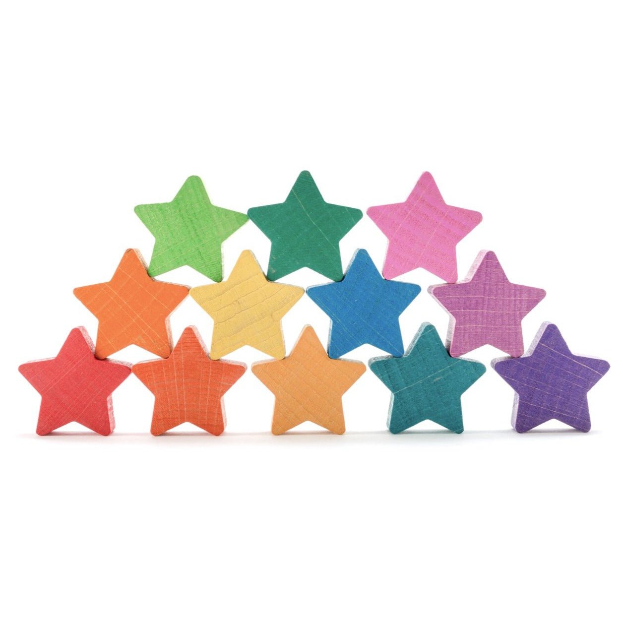 Ocamora - Wooden Stars (Rainbow - 12 pcs) - wood Blocks for open-ended play - Title: Default Title