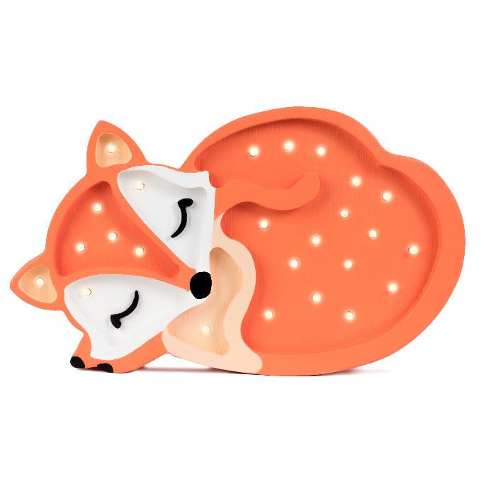 Little Lights Baby Fox Lamp - wood, natural for open-ended play - Title: Default Title