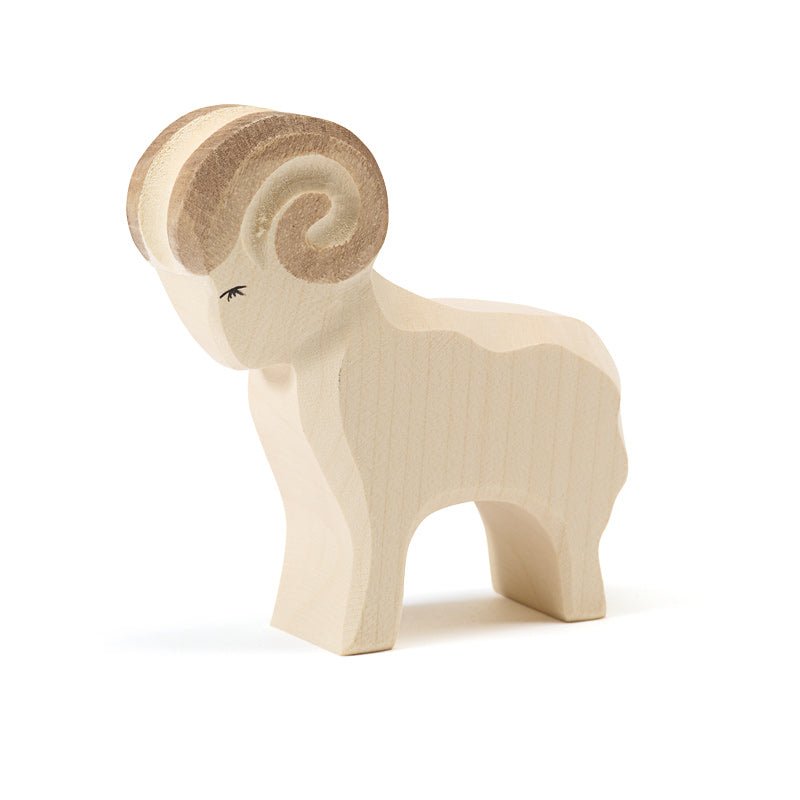 Ostheimer Wooden Ram - wood, natural Wooden Figures for open-ended play - Title: Default Title