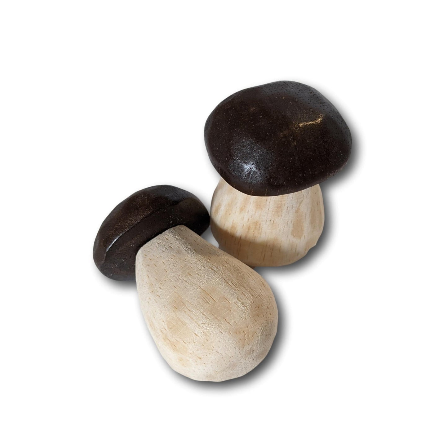 Hand Carved Wooden Boletus Mushroom - wood, natural Play Food for open-ended play - Title: Default Title