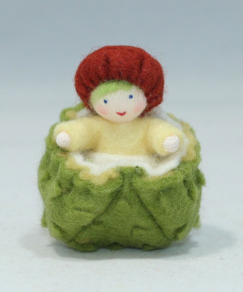 Chestnut Baby Mini by Ambrosius - cotton, wool, felt Dolls for open-ended play - Skin Tone: Fair