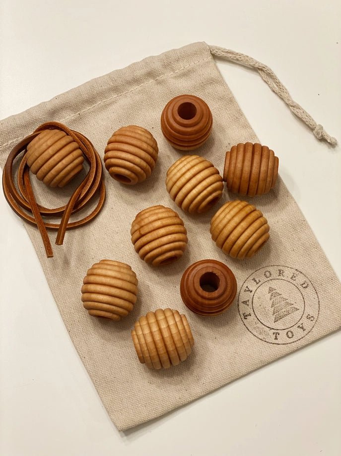 Montessori Wood Lacing Beads