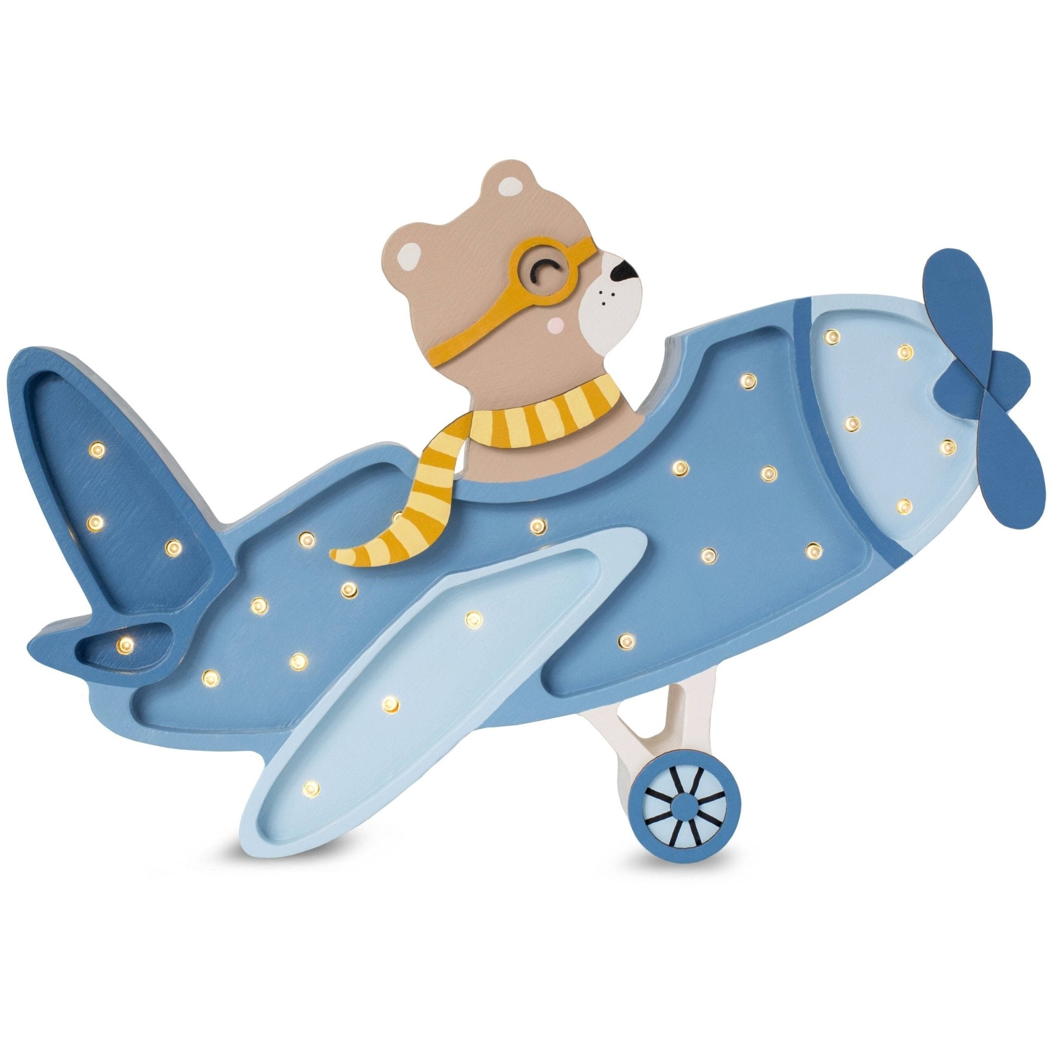 Little Lights Vintage Plane Lamp Denim Blue
