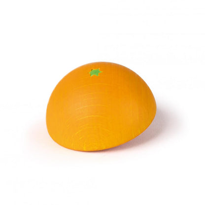 Bottom of wooden grapefruit half on a white background