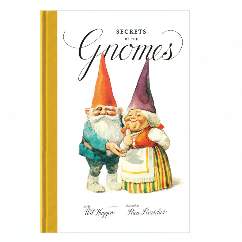 Book cover of 'Secrets of the Gnomes' with two gnomes on a white background