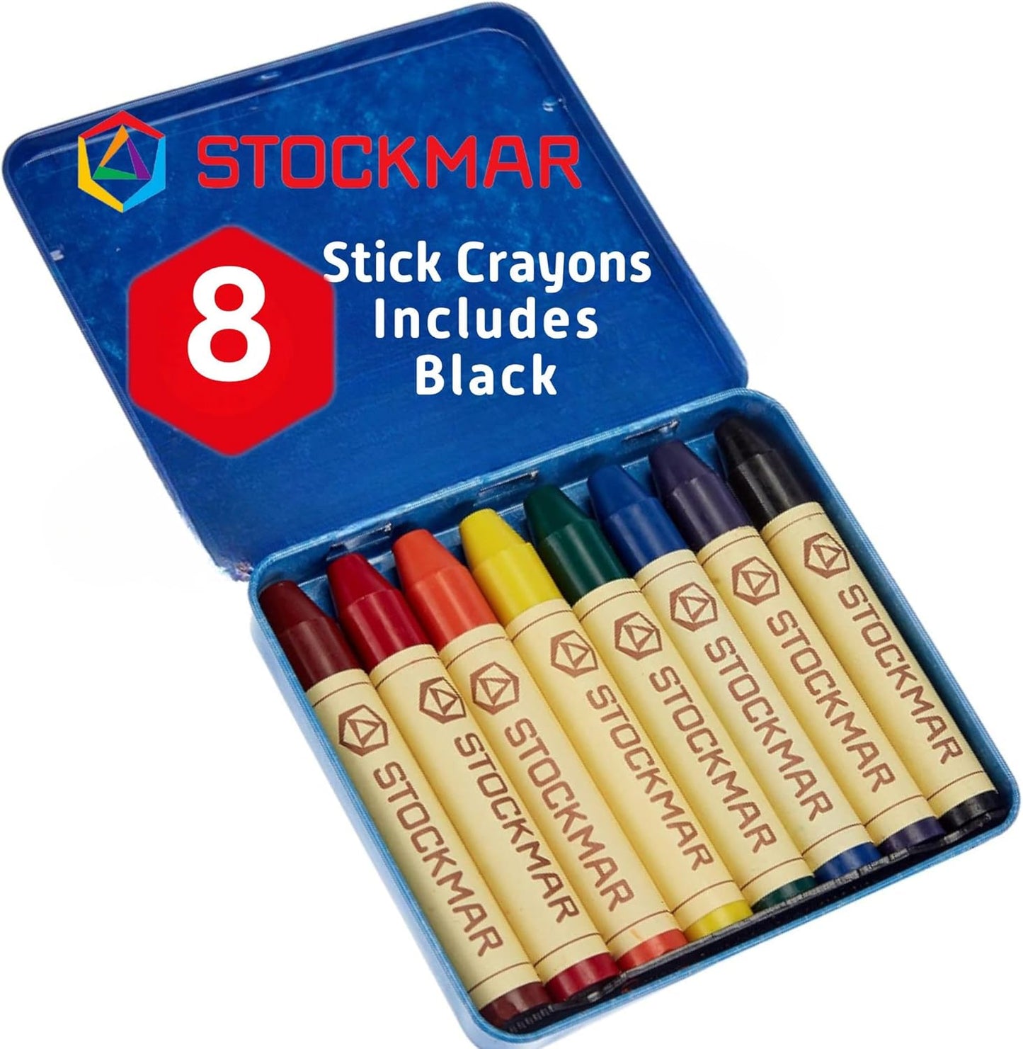 Tin of 8 stick crayons