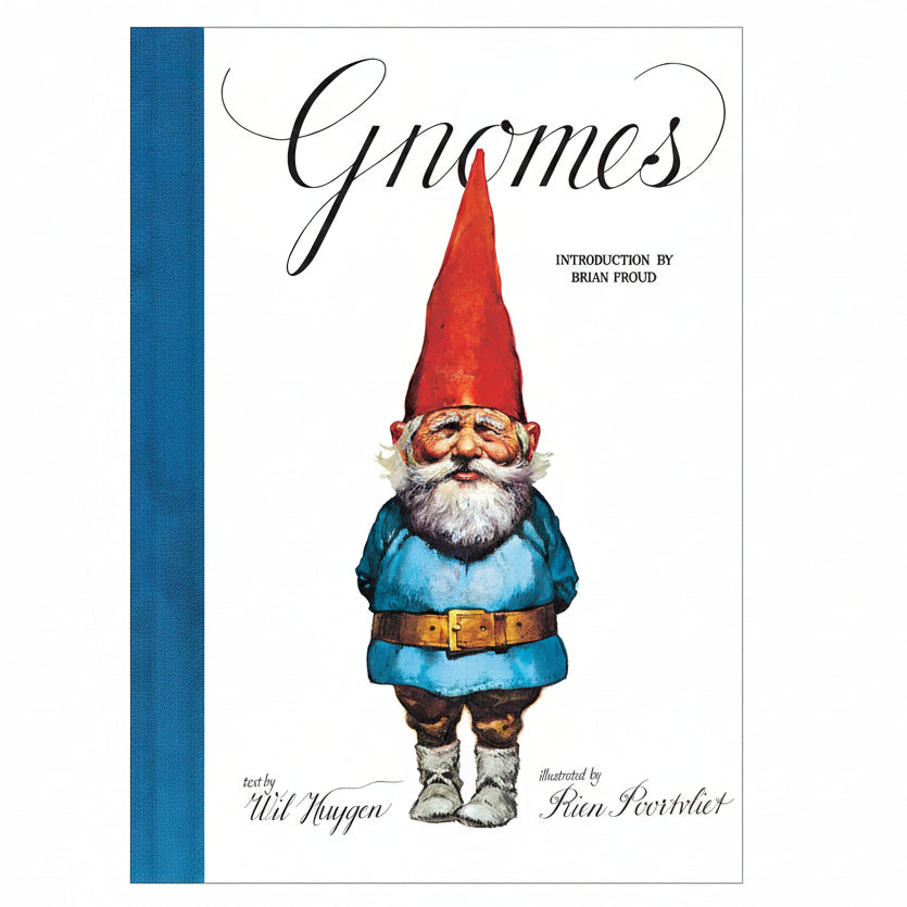 Book cover of 'Gnomes' with a gnome illustration on a white background