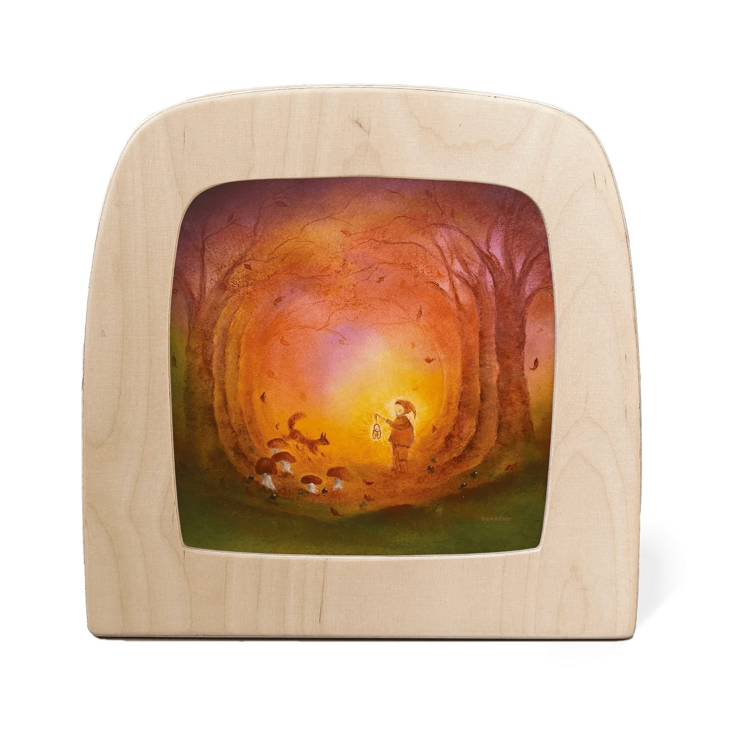 bauke exler toverlux lamp wtih child in forest autumn light