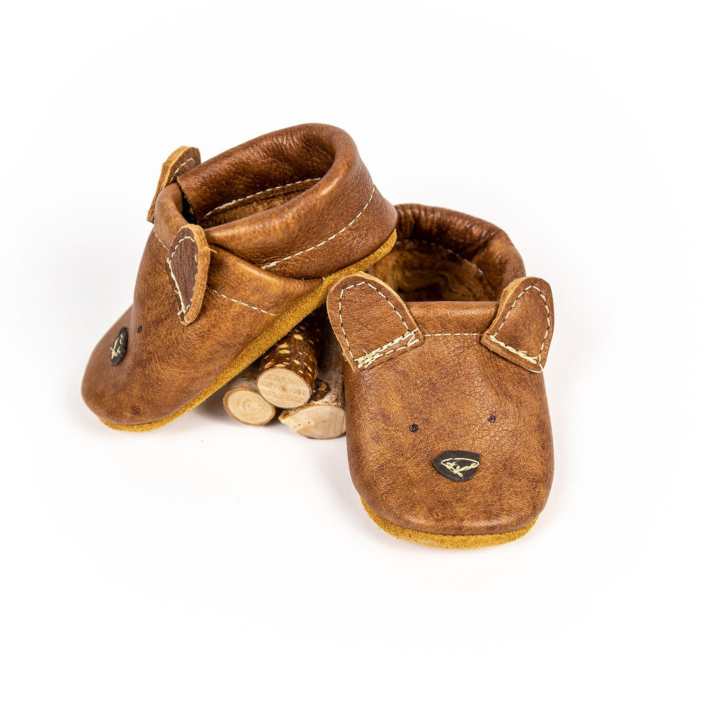 Russet Bear // Cute Critters Leather Shoes Baby and Toddler
