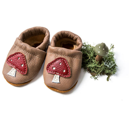 Mushrooms on Chai Leather Shoes with Designs