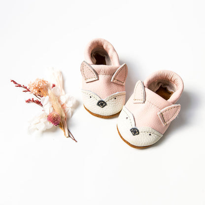 Pink Fox // Cute Critters Leather Shoes Baby and Toddler Bunny