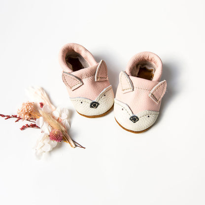 Pink Fox // Cute Critters Leather Shoes Baby and Toddler Bunny