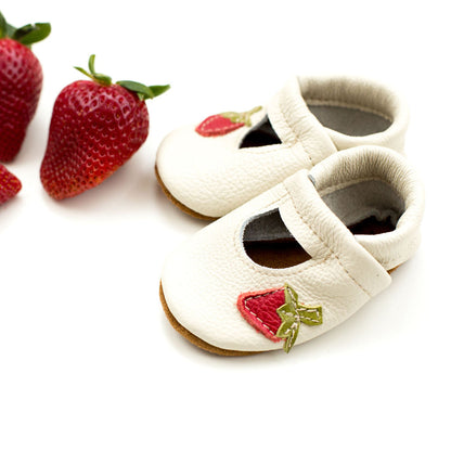 Strawberries Mary Janes Shoes with Designs