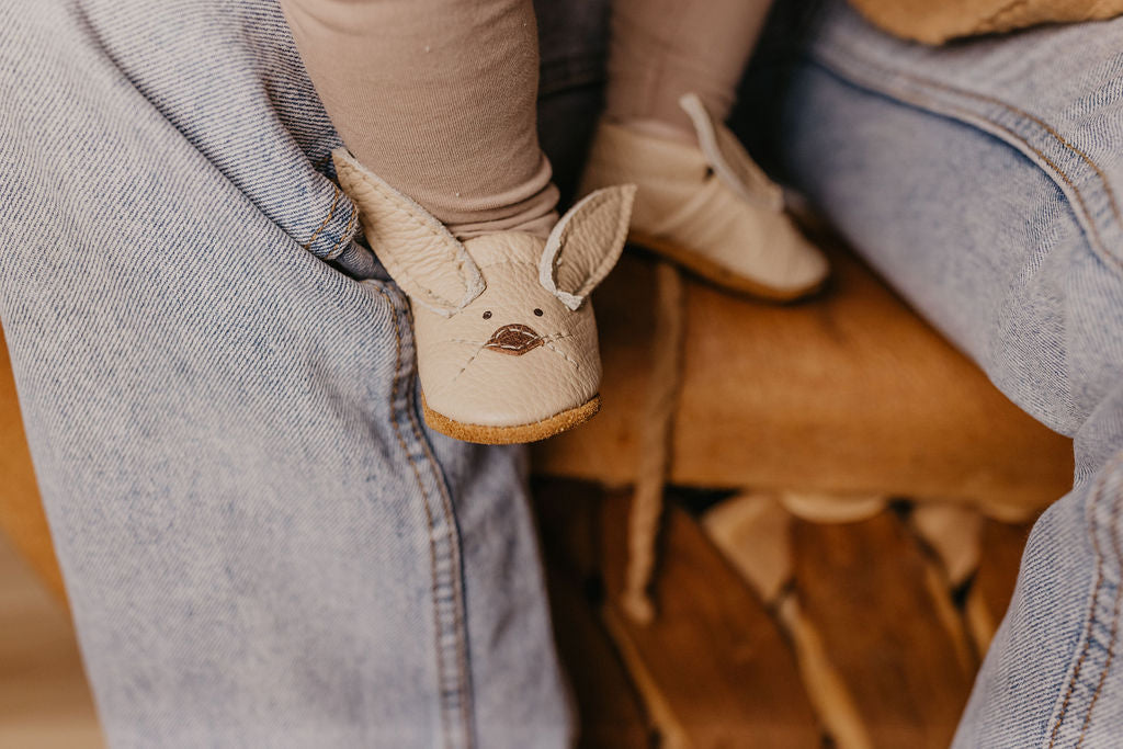 Flax Bunnies // Cute Critters Leather Shoes Baby and Toddler Bunny