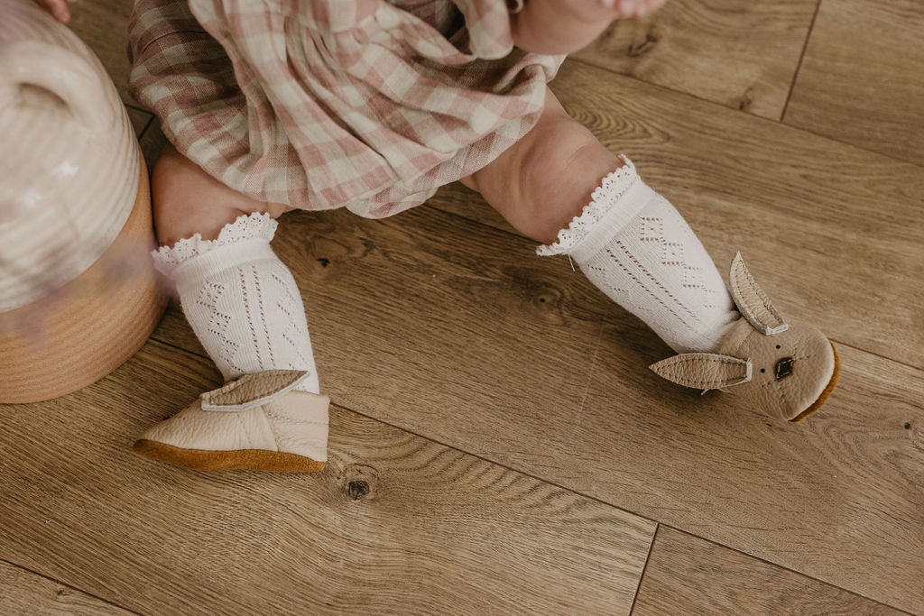 Flax Bunnies // Cute Critters Leather Shoes Baby and Toddler Bunny
