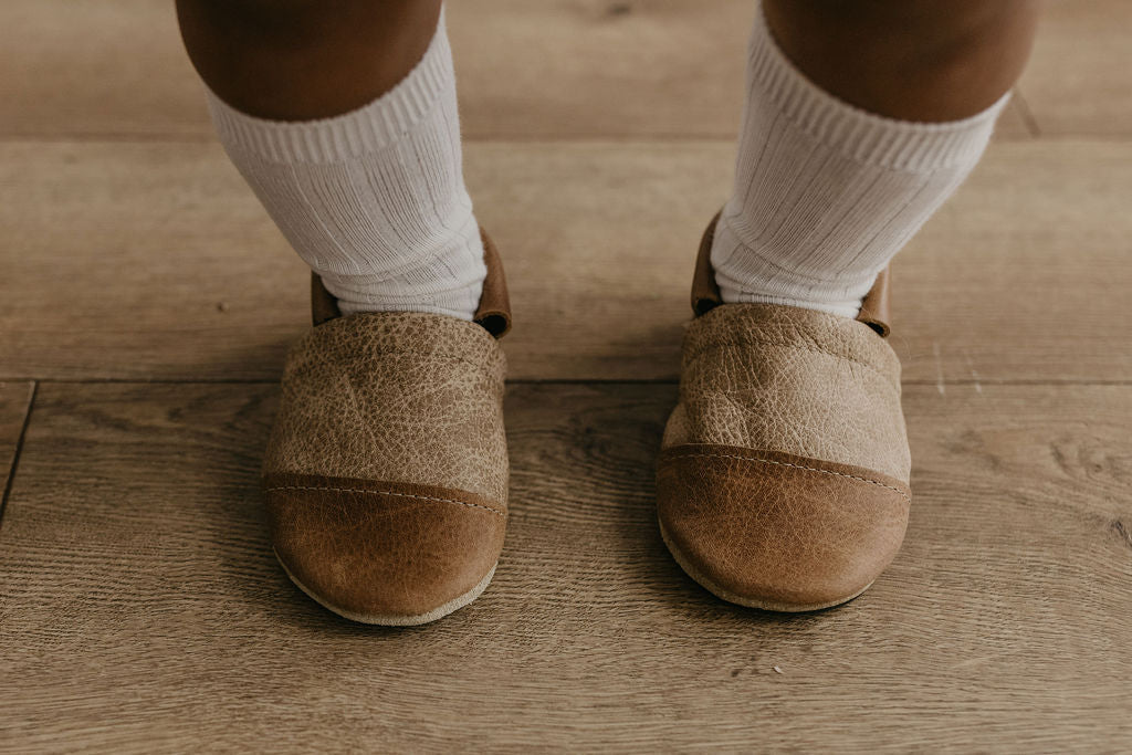 Wood/Latte Two Tone Loafer Baby and Toddler Shoes