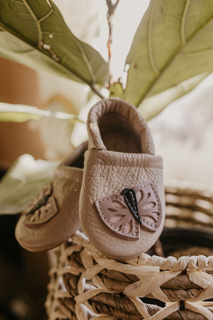 Oyster Butterflies // Cute Critters Leather Shoes Baby and Toddler