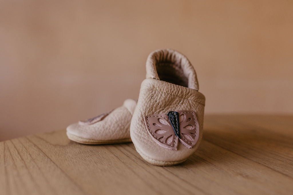 Oyster Butterflies // Cute Critters Leather Shoes Baby and Toddler