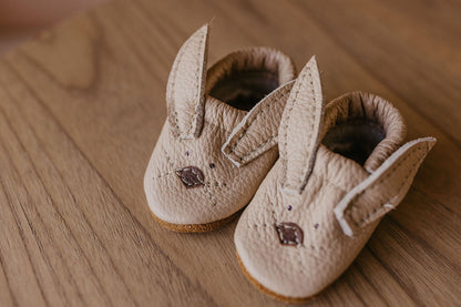 Flax Bunnies // Cute Critters Leather Shoes Baby and Toddler Bunny