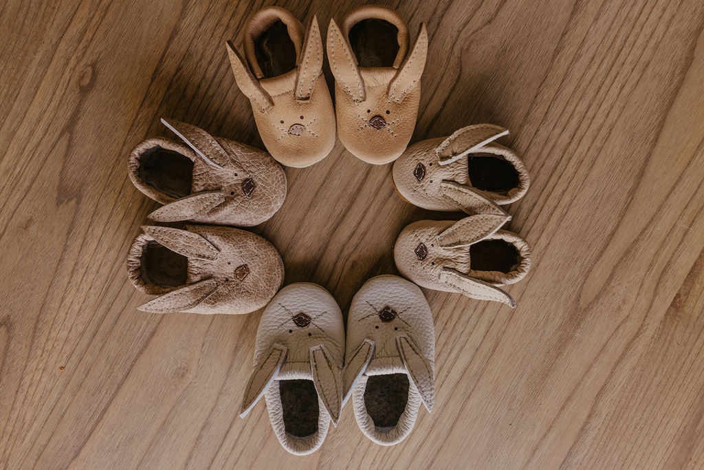 Flax Bunnies // Cute Critters Leather Shoes Baby and Toddler Bunny