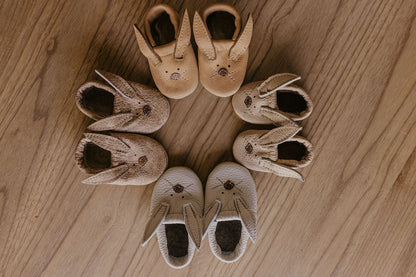Flax Bunnies // Cute Critters Leather Shoes Baby and Toddler Bunny