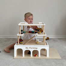 Wooden Toy Parking Garage with Elevator