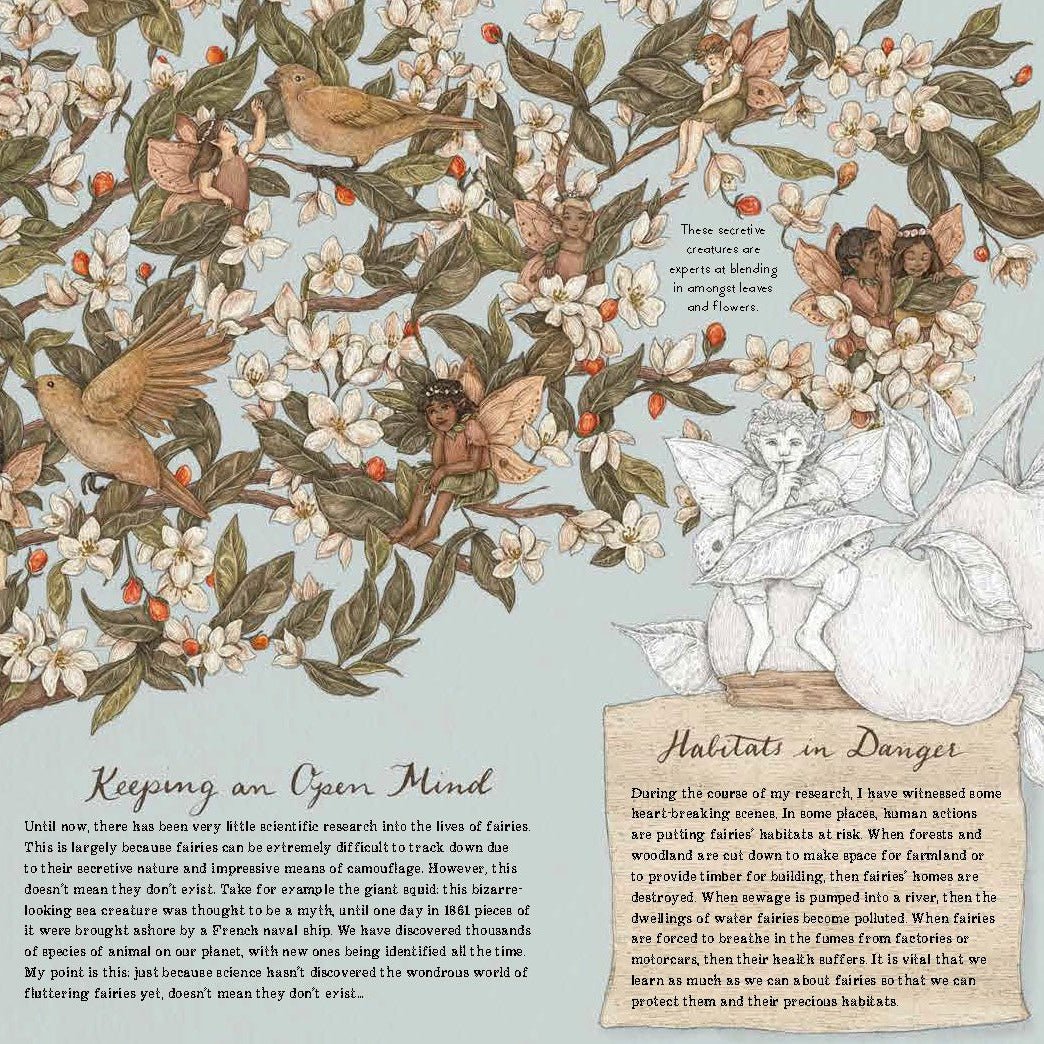 Decorative panel with floral design and text on a light blue background