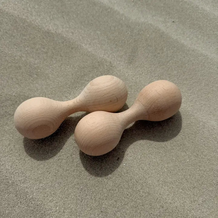 All Wooden Elements - Wooden Double Maracas (Unfinished) - wood, natural Percussion Instruments for open-ended play - Titl...