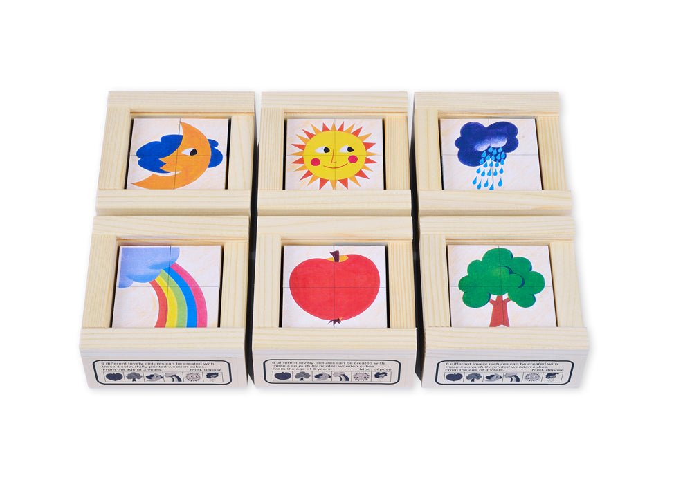Six different puzzle images of nature