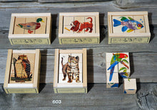 6 different puzzle images ateleir fischer animal cube puzzle 6 blocks