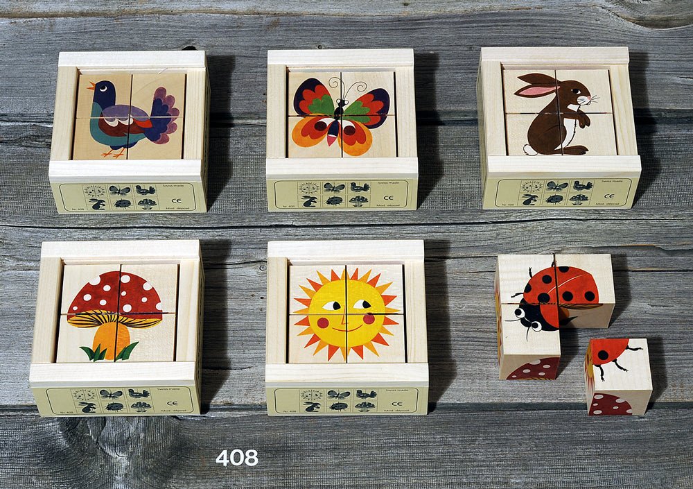 6 different puzzle images of nature